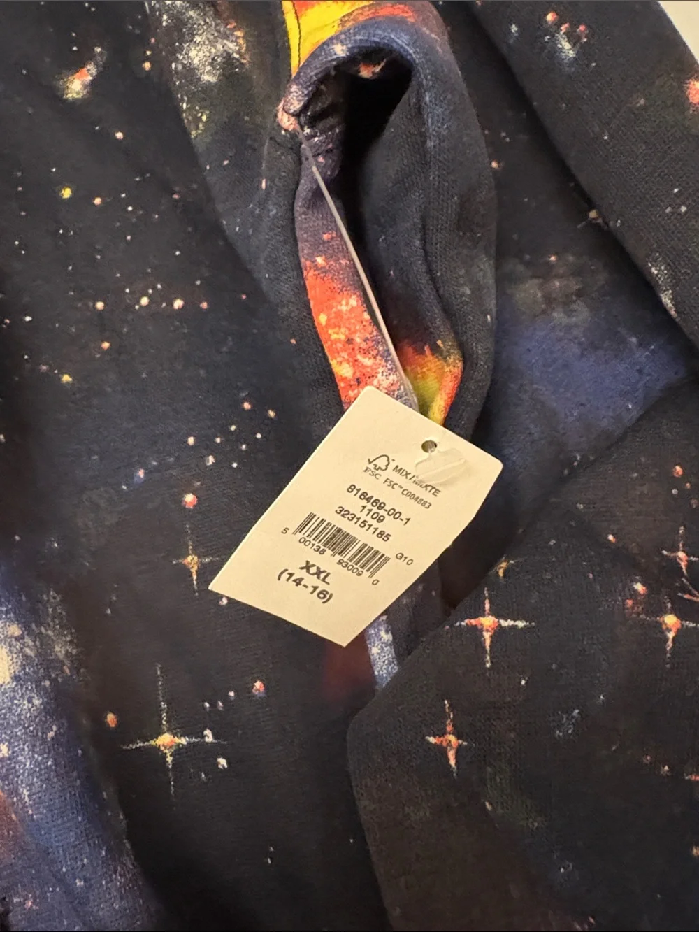 GAP Kids Galaxy Hoodie in Navy with Bright Orange & Blue Stars